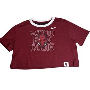 Nike Arkansas Razorbacks Woo Pig Sooie Cropped T-Shirt Top‎ - Size S